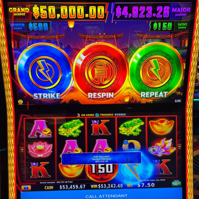 Lightning Gong Lions Jackpot of $53,459.67