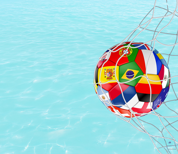 World Cup Soccerball in net