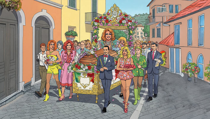 My Big Gay Italian Funeral Illustration