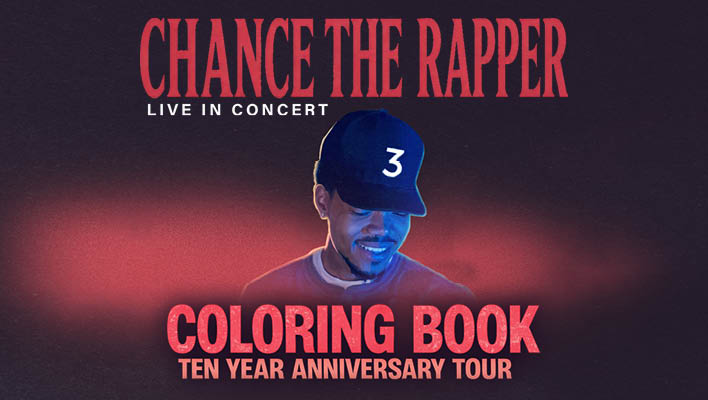 Chance the Rapper live in concert Coloring Book Ten Year Anniversary Tour