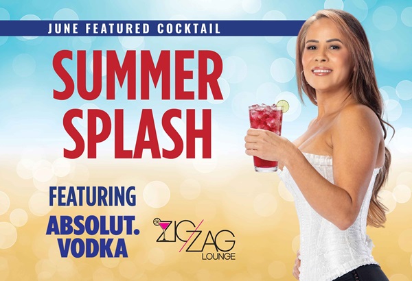 June Featured Cocktail Summer Splash Featuring Absolut. Vodka at ZigZag Lounge