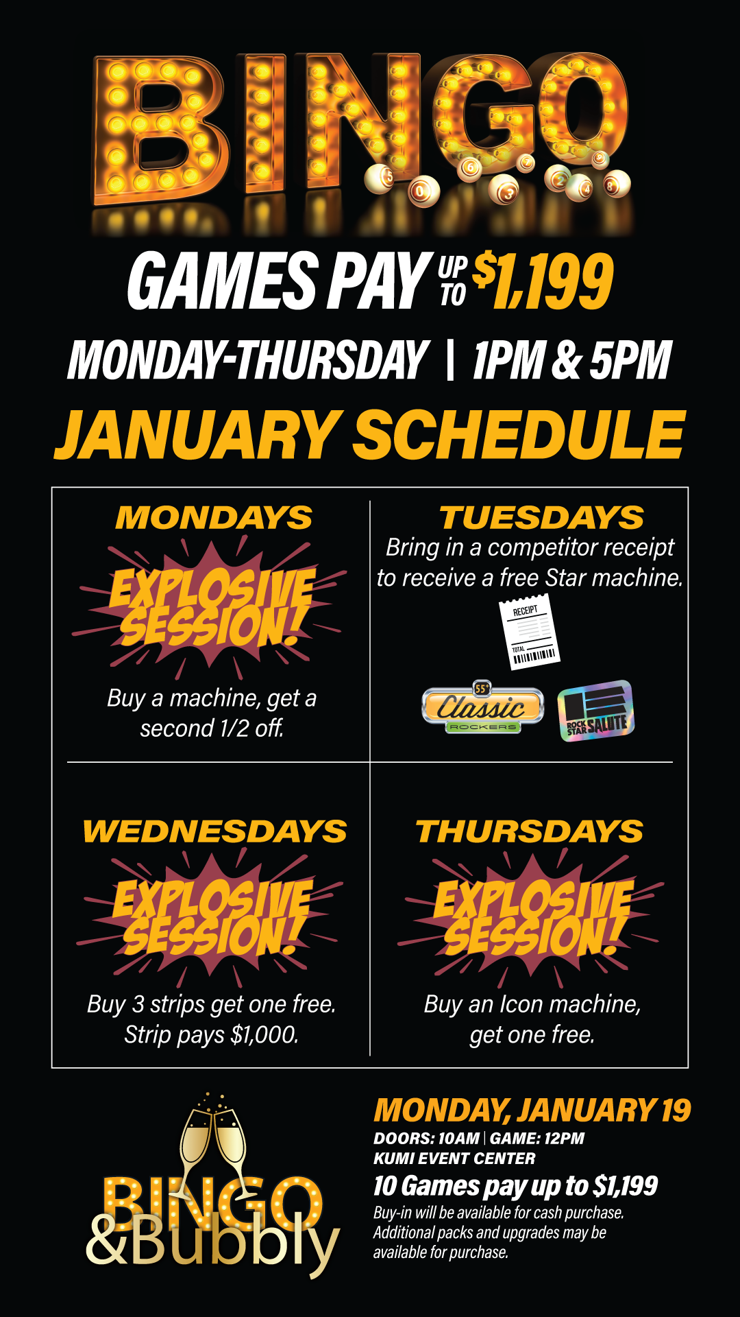 January Bingo Schedule