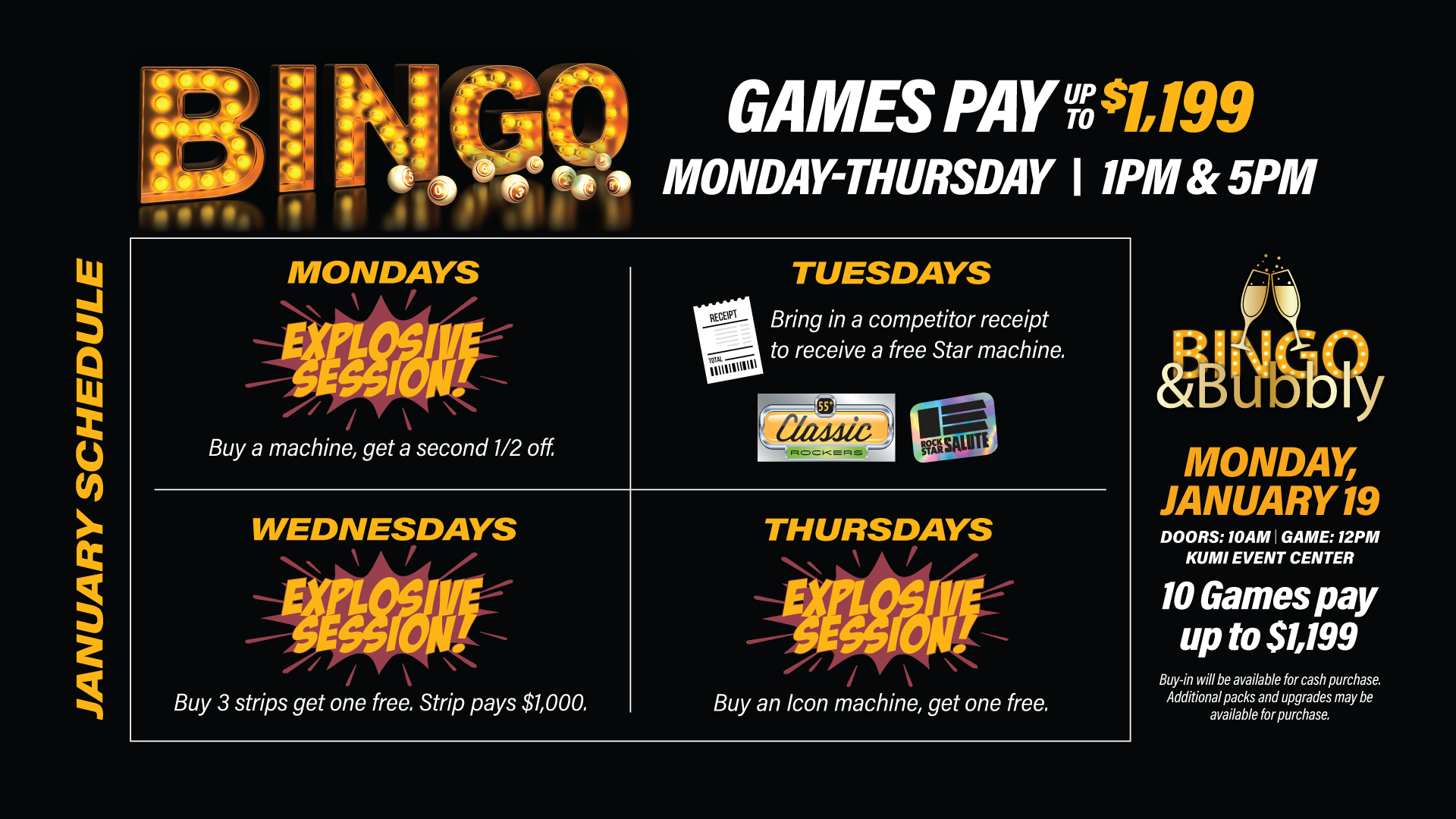 January Bingo Schedule