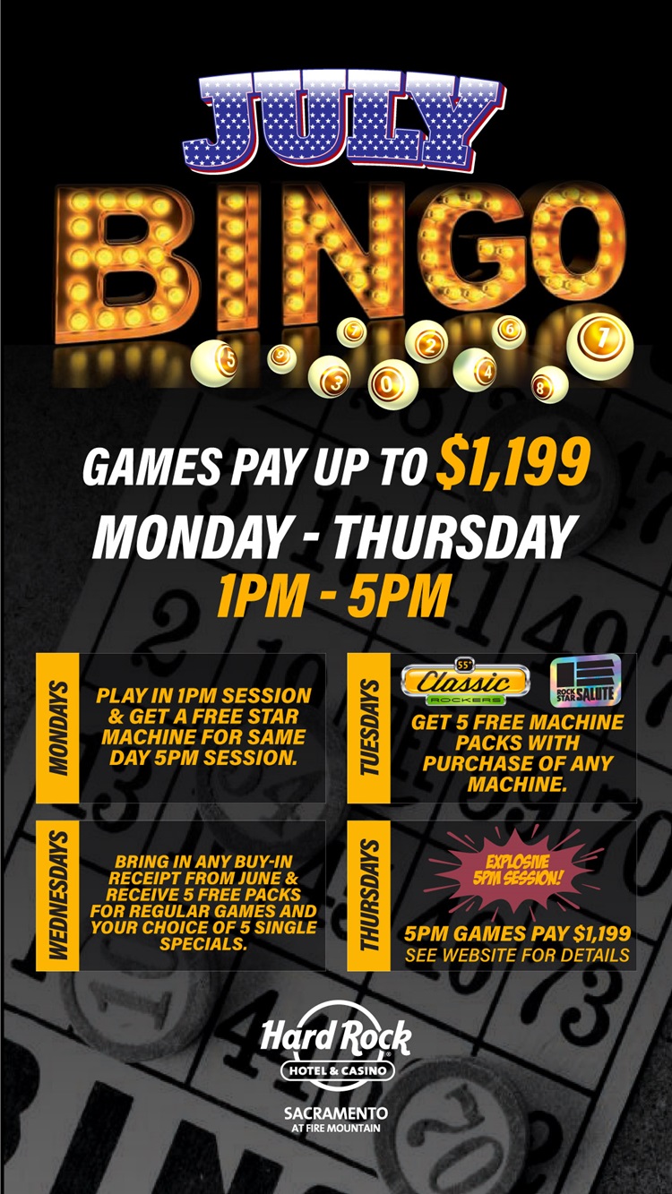 BINGO AT HARD ROCK SACRAMENTO HARD ROCK SACRAMENTO