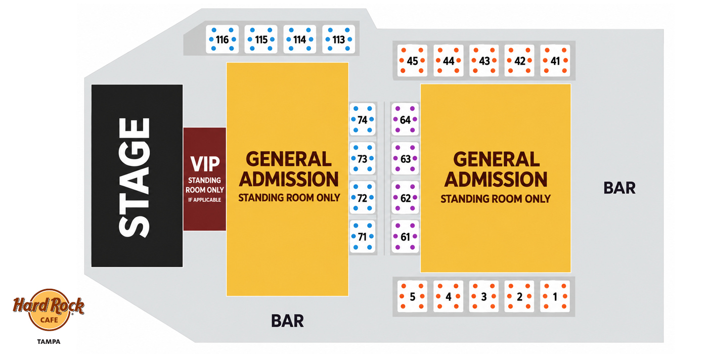 Map of Hard Rock Cafe Staging