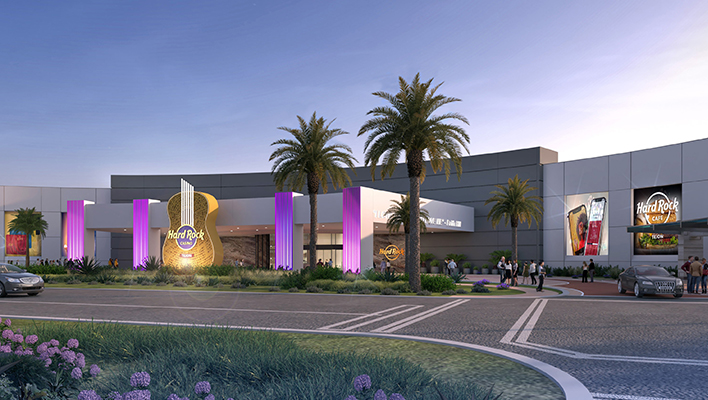 Hard Rock Casino Tejon Porte Cochere Dusk